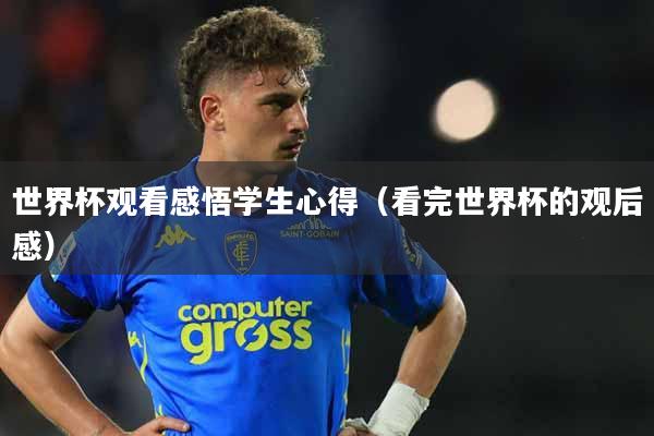 世界杯观看感悟学生心得（看完世界杯的观后感）